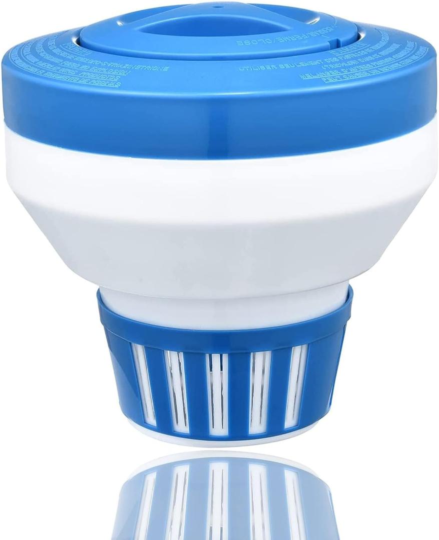 Pool Chlorine Floater, 7.5" Large Floating Chlorine Dispenser, Optimal Pool with Adjustable Release for Indoor & Outdoor Swimming Pool Hot Tub