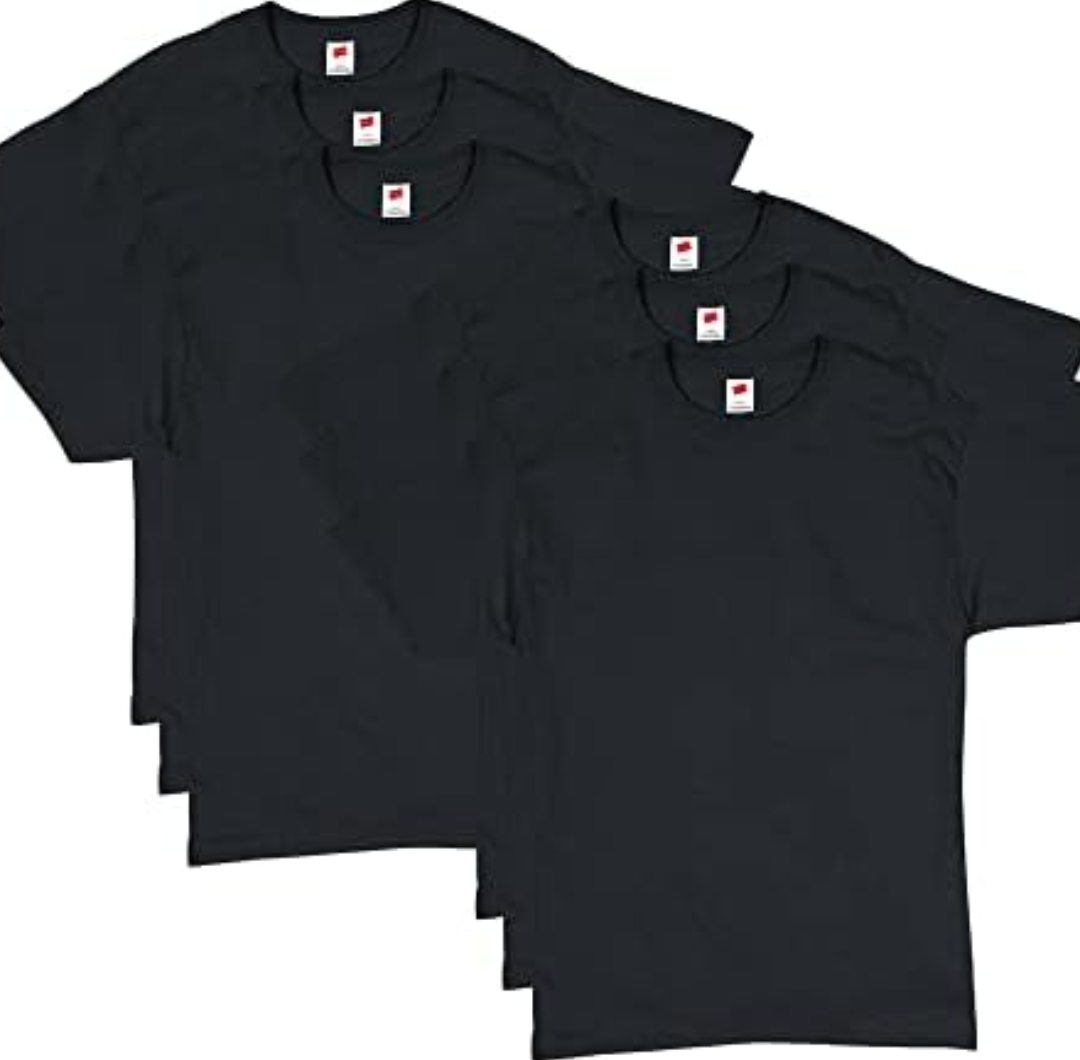 Hanes Men's Short Sleeve Essentials Crewneck Cotton T-Shirt, Multipack L 4 Pack