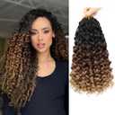 Pretwisted Gogo Curl Crochet Hair 12 Inch 8 Packs Short Curly Crochet Hair for Black Women Pre looped Ocean Wave Crochet Hair Water Wave Deep Wave Crochet Braiding Hair (12 inch,1B/30/27)
