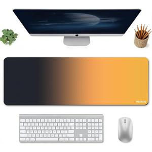 Large Gaming Mouse Pad 31.5 x 11.8 in, Extended Desk Mat for Keyboard and Mouse, Non-Slip Rubber Base, Smooth Waterproof Surface, Stitched Edges, Black Mousepad for Office & Home,Black-Yellow