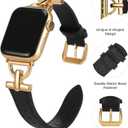 Wearlizer Leather Band Compatible with Apple Watch Bands Women 41mm 40mm 38mm 49mm 46mm 45mm 44mm 42mm, Fancy Dressy Strap for iWatch Series 11 10 9 8 7 6 5 4 3 SE/Ultra 3 2 1