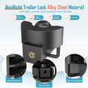 Trailer Lock Fits 2 Inch Ball Couplers, NenNicht 2025 Upgrade Anti Theft Heavy-Duty Steel Trailer Coupler Locks with Secures Safety Chains, Camper Accessories for Travel Trailers Boats Trucks Rvs