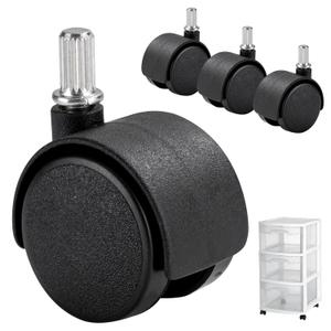 4 PCS Replacement Casters Wheels Compatible with Sterilite 3 Drawer Cart, M8 Utility Cart Wheels Replacement, 360-Degree Swivel, Smooth Gliding, Push-in Installation, for Most Floors