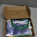 Marspark 200 Pcs Name Tag Lanyards with ID Holder Lanyards for ID Badges Resealable Flat Neck Name Tag with Clip Waterproof Plastic Clear Badges Bulk for School Office Supplies (Dark Green)