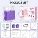 DoubleCare Automatic i Cord Knitting Machine, Electric i-Cord Knitter with 2 Rolls of Yarn and 1 Roll of 2M Iron Wire，Hands-Free Highly Knitting Tools，Fast DIY Craft Projects, Purple