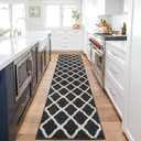 SHACOS Black Runner Rug 2x8 ft Washable Entryway Runner Rugs Non Slip Rubber Backing Hallway Rug Runner Stain Resistant Kitchen Carpet Runners