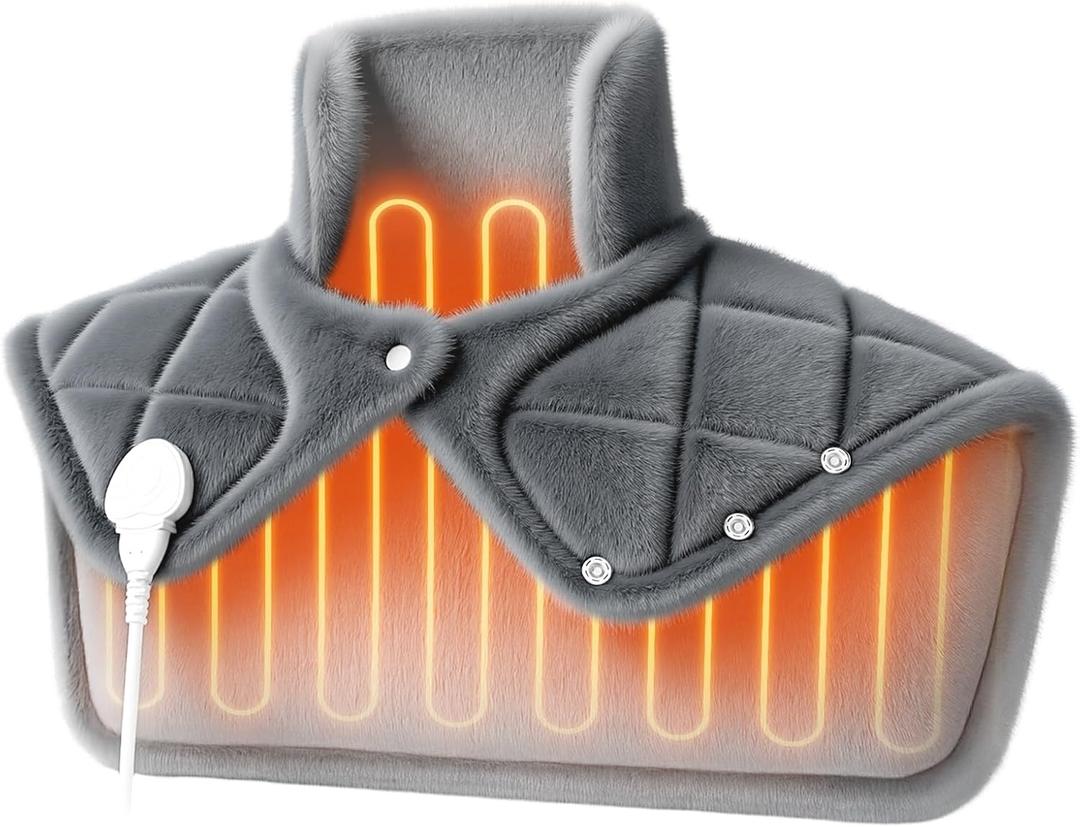 BOB AND BRAD Weighted Heating Pad for Neck Shoulders Deep Muscle Relief, Electric Heating Pad with Far-Infrared Therapy, FSA Eligible/HSA Eligible Neck Heated Wrap Gift for Family & Friends, 20"x22"