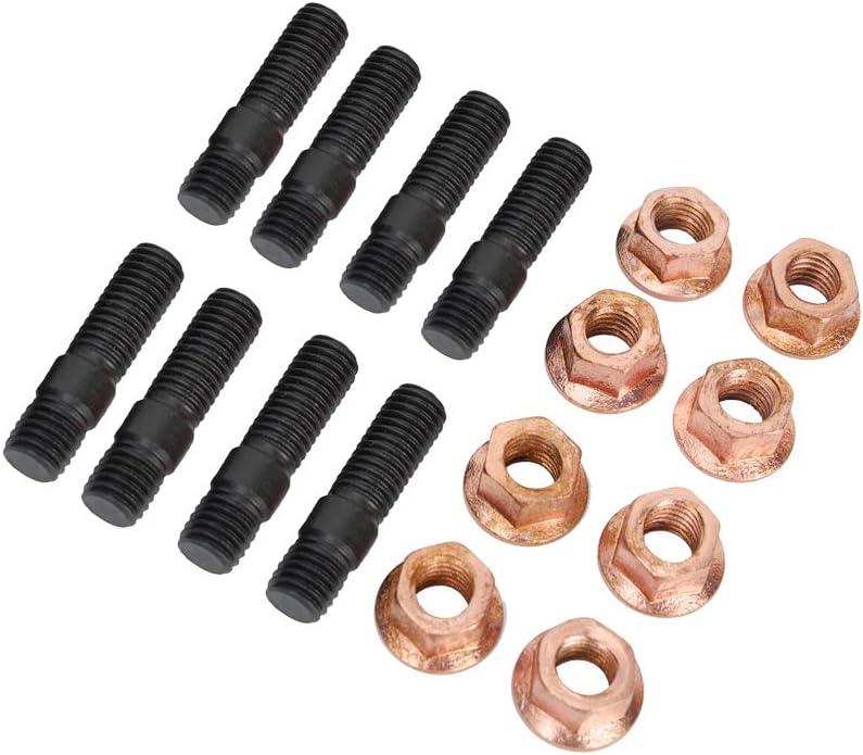 8PCS M8X1.25mm Complete Exhaust Manifold Flange Studs Nuts