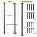 4Pack 36inch Cable Railing Post Stainless Steel Pre-drilled Intermediate Post/Studdle Pickets for 1/8" Deck Cable Railing, Level Cable Railing Fittings,Black
