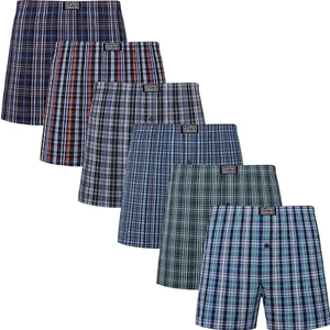 JupiterSecret Men's Boxers Underwear 100% Cotton Woven Boxers for Men Pack Boxer Shorts Assorted Colors, Large