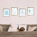YQDEJ Coquette Blue Bow Inspirational Christian Wall Art Prints Set of 4, Preppy Room Decor, Coquette Room Decor, Preppy Blue Bible Verse Posters for Girls Bedroom Apartment Dorm Decor, 8x10 Unframed