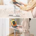 SAIJI Laptop Bed Tray Table, Adjustable Home Office Standing Desk Portable Lightweight Foldable Lap Desk for Sofa Couch Floor Working Studying Reading Writing Eating,Fit Up to 17" Laptop(Large,Teak)