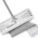 JOYMOOP Flat Mops, Microfiber Mop for Floor Cleaning and Wall Cleaner, 50" Mop Handle with Flexible 13" Flat Head with a Microfiber Mop Pad - White