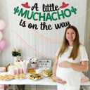 4 x A Little Muchacho is on the Way Banner - Boy Fiesta Baby Shower Decor, Muchachito Baby, Mexican Fiesta Boys Cactus Taco Cinco De Mayo Baby Shower Decorations Black Green
