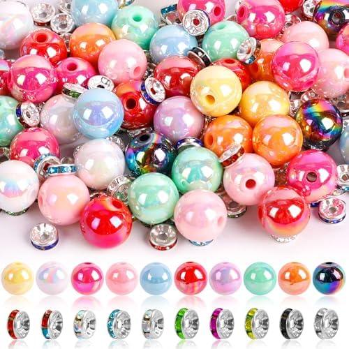 250 Pcs Beads for Pens - Focal Beads for Beadable Pens, Acrylic Bead for Beaded Pen, Spacer Bead Keychains Bracelets Crafts