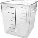 Rubbermaid Commercial Products, Space Saving Square Food Storage Container, 8 Quart, Clear, for Kitchen/Sous Vide/Meal Prep, 8 Qt.