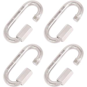 SHONAN Heavy Duty Marine Chain Quick Links, Stainless Steel Chain Connectors, Corrosion Resistant Locking Carabiners (3 Inch, 4 Pack(Marine Grade))
