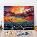 Sports Field Paint by Numbers for Adults Beginner Paint by Number Kits Colorful Canvas Oil Colorful Stadium by Number for Cool Boy Painting by Number Home Wall Decor Acrylic Paints 16x20 in Frameless