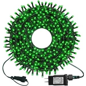 300 LED Green String Lights, 99 FT 8 Twinkle Modes Connectable Plug in Green Wire Fairy Lights, Waterproof Christmas Lights for Party Irish St Patrick's Day Decorations (Green)
