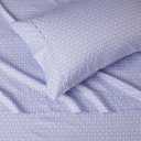 Amazon Basics Lightweight Super Soft Easy Care Wrinkle-Free Breathable Brushed Microfiber 3-Piece Bed Sheet Set with 14-Inch Deep Pockets, Twin, Blue Damask, Printed