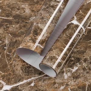 practicalWs Brown Marble Contact Paper Granite Peel and Stick Countertops 17.7in x 118in Self-Adhesive Vinyl Waterproof Wallpaper for Kitchen Cabinet Bathroom Shelf Liner Wall Decorative