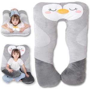 47x23 inch U Shaped Long Plush Body Pillows for Kids, Stuffed Animal Penguin Soft Large Pillow for Sleeping, Big Cute Plushies, Washable Cover, Gift for Boys and Girls