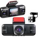4 Cameras Dash Cam for Cars,360 Degree Panoramic Protection Car DVR，IR Night Vision 4 Cameras 1080P+ 480P*3 ， Front Interior Side and Rear Cameras,Simultaneous Recording Video Recorder
