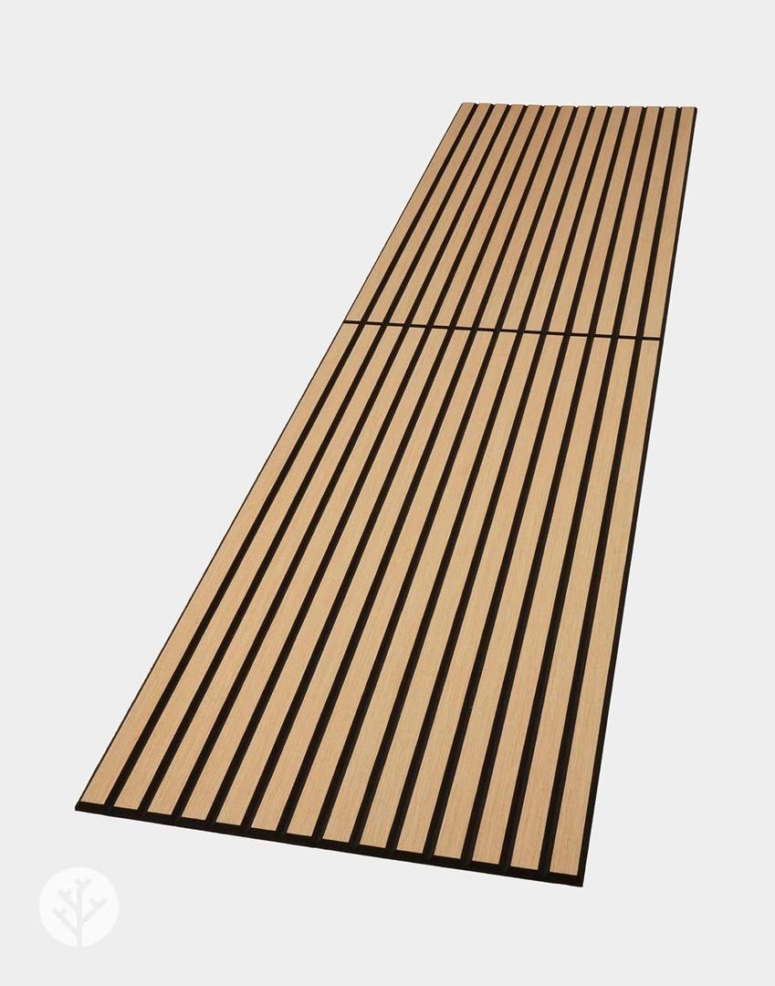 WVH Bark & Bole Geo-Lite Slat Oak Wall Panels, Measures 94.48" x 23.62", Satin Oil Finish, Interior Decor for Walls & Ceilings, Noise Cancelling & Sound Absorbing for Home, Office & Bedroom, 4pcs, 94.5"L x 23.6"W