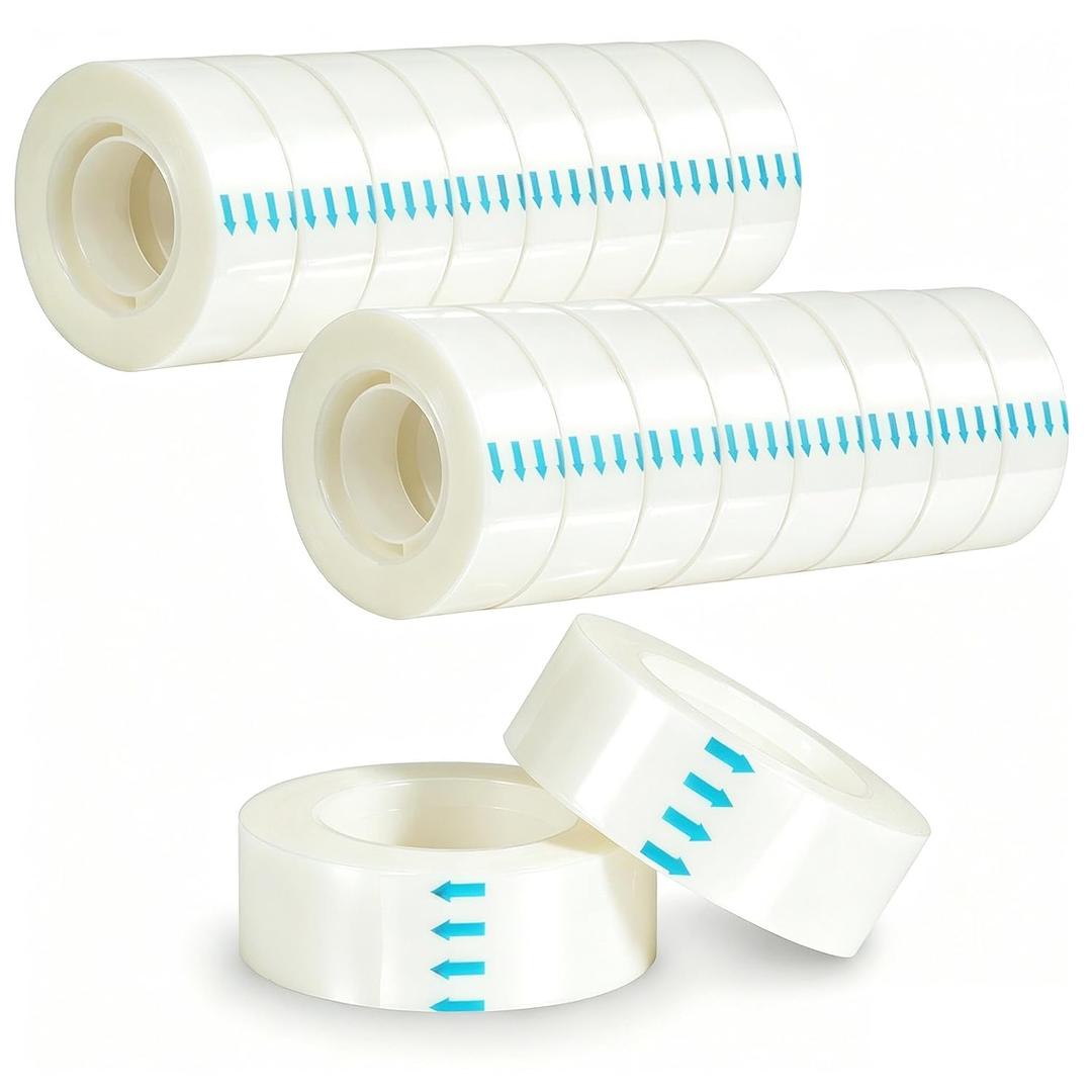 3 x Invisible Tape Refill Rolls,16 Count Gift Wrap Tapes for Dispenser, Repairing, Back to School Supplies, Tear by Hand, 3/4'' X 1000'', 1" Core, Writable