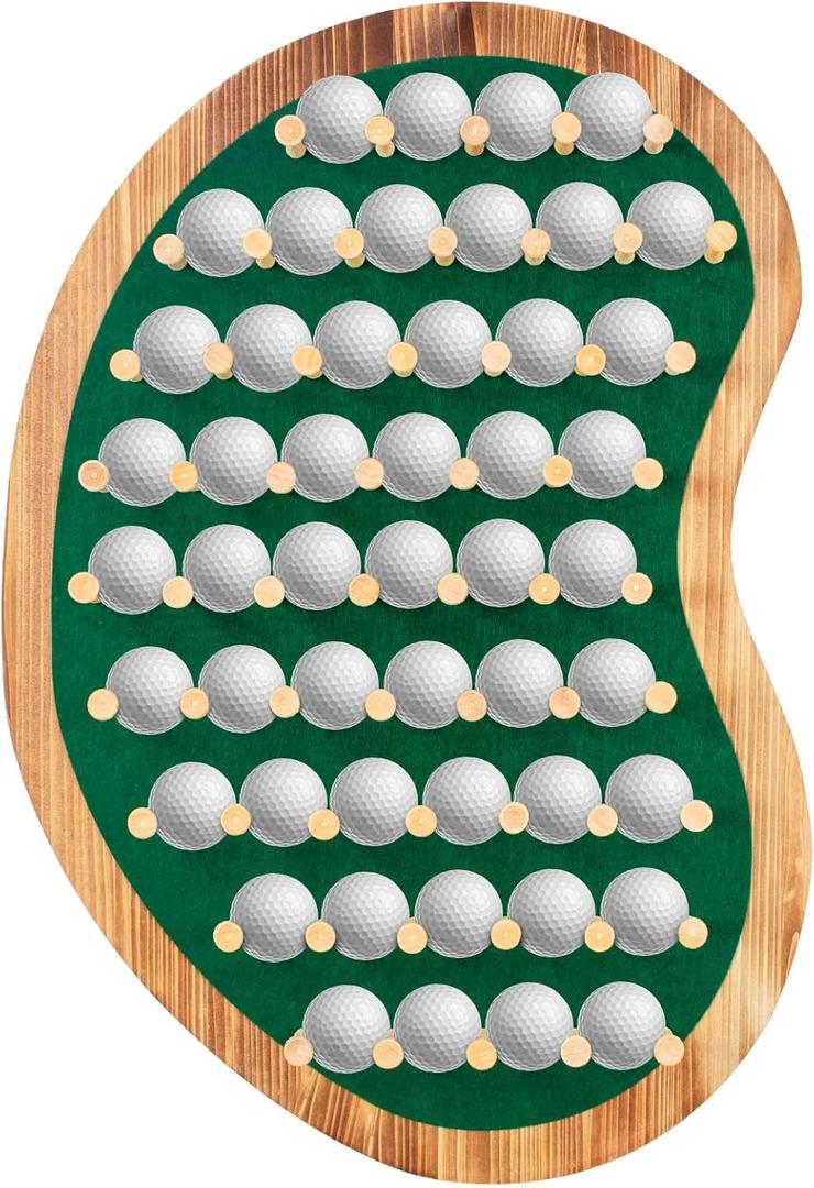 40 Golf Ball Display Rack Cabinet Holder Case - Wall Mount Golf Gifts for Enthusiasts - Unique Putting Green Shape