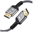 Highwings 4K HDMI Cable 6.6FT/2m | High-Speed HDMI 2.0 Quality Cord 4K@60Hz, Braided Nylon & Gold Connectors, HDR, Ethernet, ARC, 3D, HDCP 2.2, Compatible for PS-5/4/3/ HDTV/Monitor/DVD/Streaming