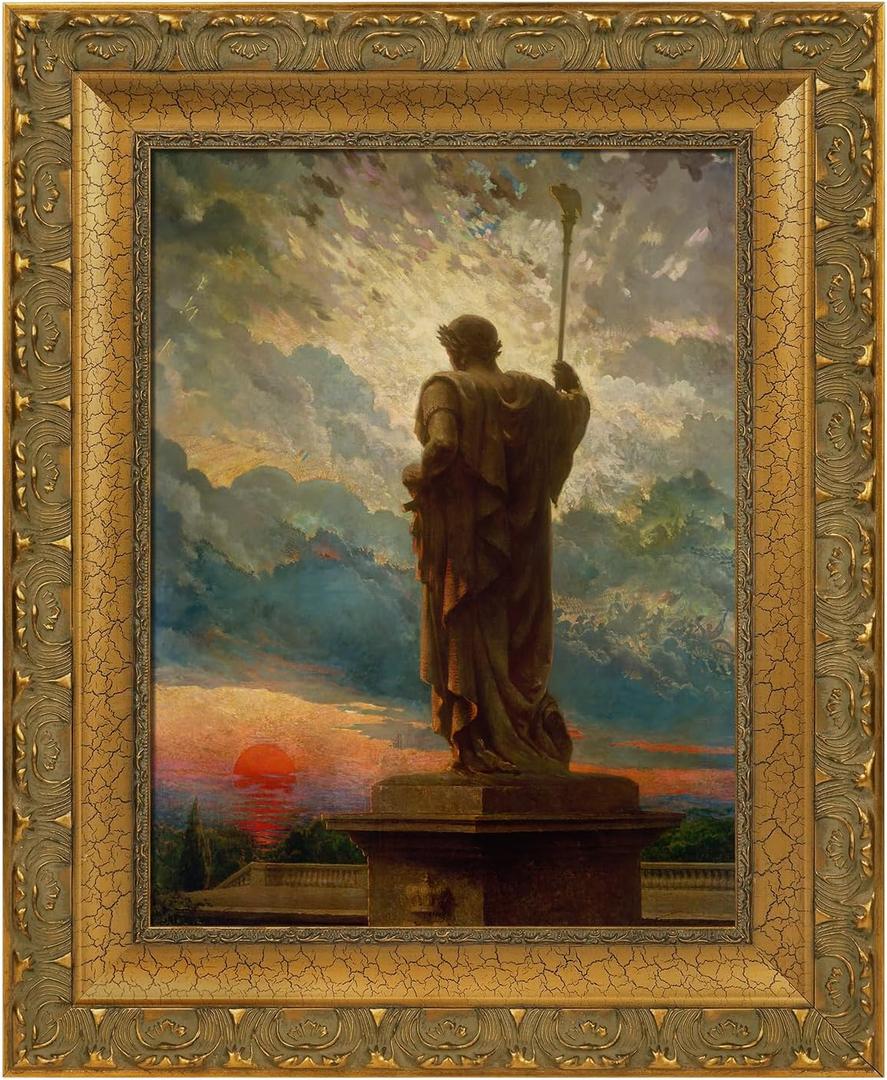DIY Solid Wood Ornate Frame for 16x24 Rococo Paintings, 2.8" Wide Traditional Canvas Frame for Art Lover Housewarming Birthday Wedding Grandparents Teacher Gift, No Glass & Back (Gold)