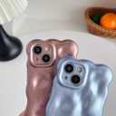 Caseative for iPhone 15 Case,Water Ripple Wave Meteorite Bubble Chrome Plating Electroplated Candy Phone Case (Silver)