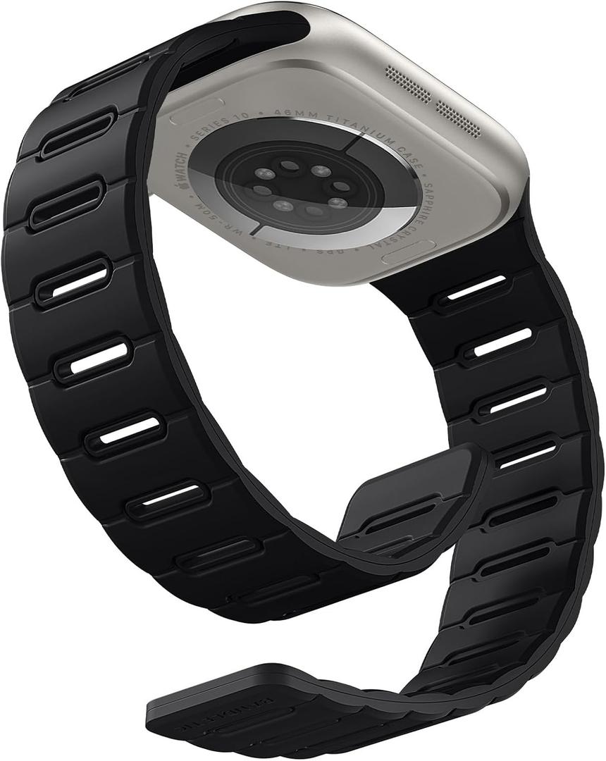 Bandletic Silicone Watch Bands Compatible with Apple Watch Series 11 Band, Breathable Double Sided Wearable Magnetic Strap for iWatch Series 10 (42mm),9 8 7 (41mm),SE3 SE2 SE 6 5 4 (40mm),3 2 1(38mm)