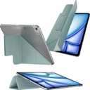 MAGEASY Case for 2025 M3 & 2024 M2 iPad Air 13 - Folio Case with Multi-fold, Multi-Angle Stand, Apple Pencil Holder, Stain-Resistant - Facet | Exquisite Blue (2024-2025 iPad Air 13 (M3/M2))