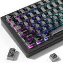 dagaladoo Grey Clear keycaps,Transparent keycaps 60 75 100 Percent,Ceramic Jelly Keyboard caps Set,Shine Through keycap.,MDA Profile Keyboard Key Cap for Mx Switches Mechanical Keyboard(115key)