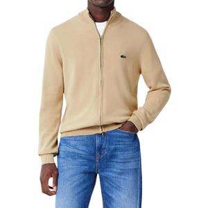 Lacoste Men's Monochrome High Neck Zipped Cotton Sweater (X-Large, Viennese)