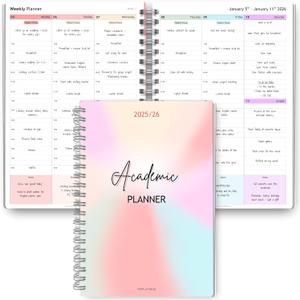 20252026 Academic Planner  Weekly Hourly Time-Blocking Planner with Monthly & Annual Calendars  A5 Size  Soft Touch Cover  Premium 120gsm Paper  100-Page Student Organizer for School Year | Colorful