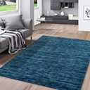 RUGSREAL 3x5 Bedroom Area Rug Solid Color Area Rugs Washable Dining Room Throw Carpet Modern Contemporary Area Rug Non-Slip Throw Indoor Carpet for Living Room Bedroom Kids Room, 3' x 5' Indigo