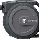 Giraffe Tools Retractable Garden Hose Reel 1/2 Inch x 100 ft, Super Heavy Duty, Any Length Lock, Slow Return System, Wall Mounted and 180 Deg Swivel Metal Bracket (Dark Grey)