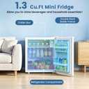 Electactic 1.3 Cu.Ft Mini Fridge, Single Door Compact Refrigerator