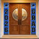 4 x 2026 Graduation Decorations,Congrats Grad Banner Backdrop for Class of 2026 Decorations- Blue Graduation Party Decorations