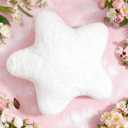 YRXRUS Star Pillows, White Star Shaped Pillow, Decorative Throw Pillow Gifts, Cute Plush Room Decor, Fluffy Faux Rabbit Fur 14"x14"Pillows for Living Bedroom