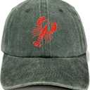 Horpe Lobster Hat, Crawfish Baseball Hat for Seafood Lovers, Funny Fishing Gifts for Men Women, Adjustable Army Green Restaurant Cap