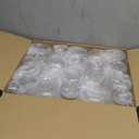 40 Pack Plastic Ribbed Wine Glasses, 14Oz Origami Disposable Wine Glasses Unbreakable Clear Plastic Cocktail Glasses Recyclable Shatterproof Reusable Wine Cups (14oz-Gold Rim 40pack)