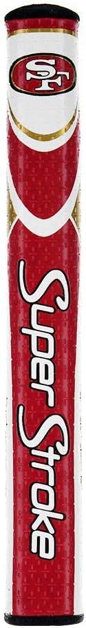 SuperStroke NFL Golf Putter Grip - Cross-Traction Surface Texture and Oversized Profile - Consistent Stroke with Non-Slip Grip (Mid Slim 2.0, San Francisco 49ers)