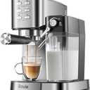 Espresso Machine with Integrated Automatic Milk Frother 6 in 1, 20 Bar Espresso Cappuccino Latte Maker with 24 oz Detachable Milk Reservoir, Ideal for Home Use