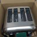 Cuisinart 4 Slice Compact Stainless Steel Toaster with Extra-Wide Slots for Bread, French Toast, Bagels & Pastries, Defrost & Reheat Functions, CPT-180P1, Brushed Stainless, Removable Crumb Tray