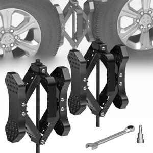 X-Shaped Wheel Chocks for Travel TrailerAllow Drill Adjust RV Stabilizers X chocks Camper Wheel Chock for Travel Trailers RV Accessories Wrench Adjustable 3.5"-10.5" 2 Pack Black