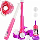 Erixazs Tball Set for Kids, Pink T Ball Sets for Toddlers 1-3 Girls, Baseball Toys with 6 Balls/Glove/Pitching Machine/Bat/Tee, Outdoor Sports Gifts for Girls(Pink)